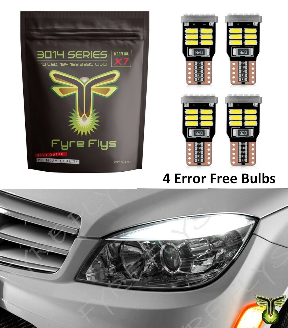 4x White LED Error Free Eyebrow Eyelid Light Bulb F Mercedes Benz W204 C300 C350