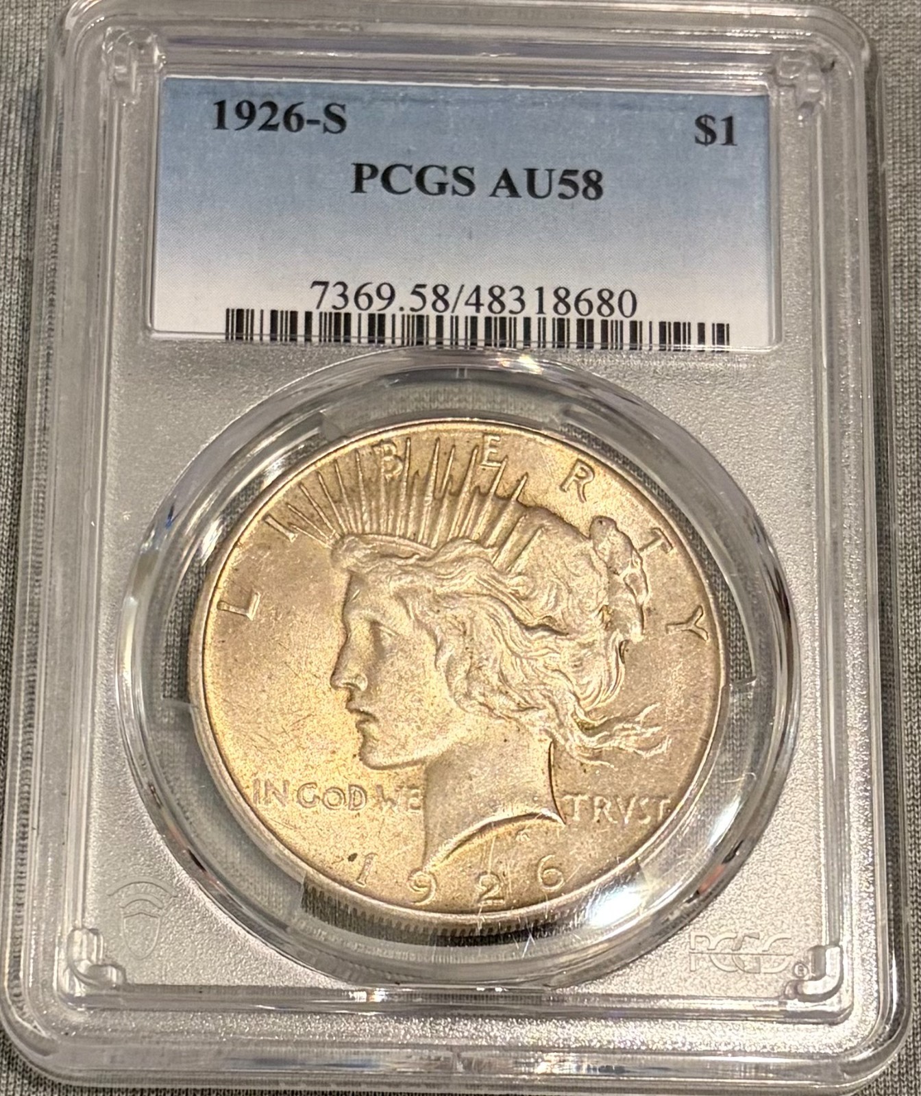 1926 S Peace Dollar  PCGS AU 58  Excellent Original Everyman w/ Sharp Appeal