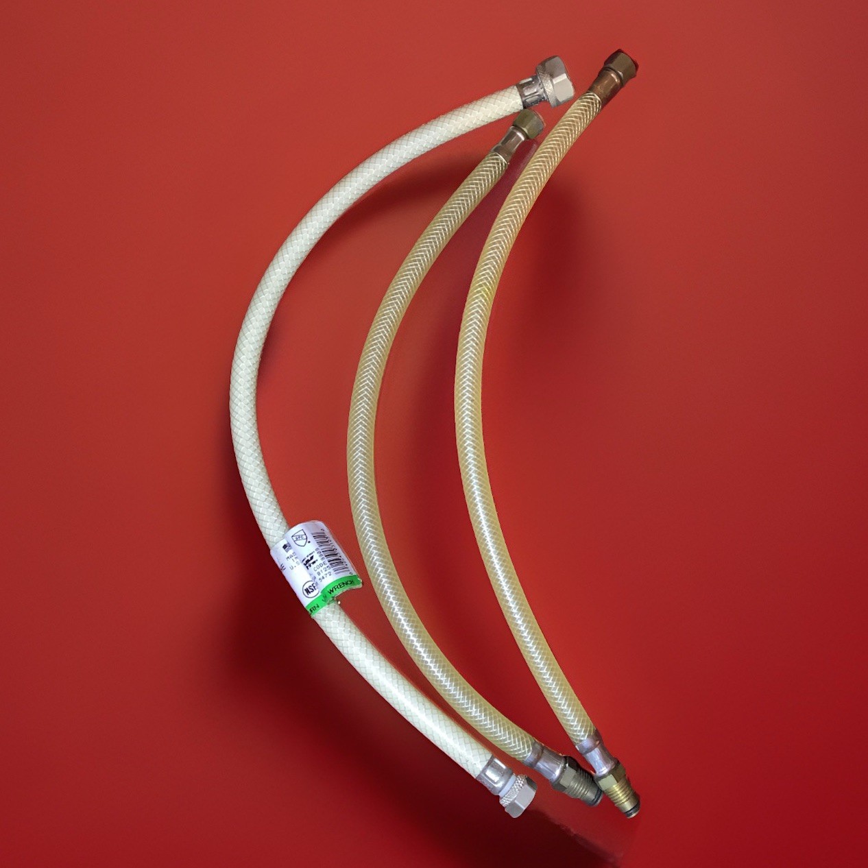 Watts Reinforced 20" PVC Faucet Hose LBLK C20-68CP  3/8” to 1/2” & 2 Xtra Hoses