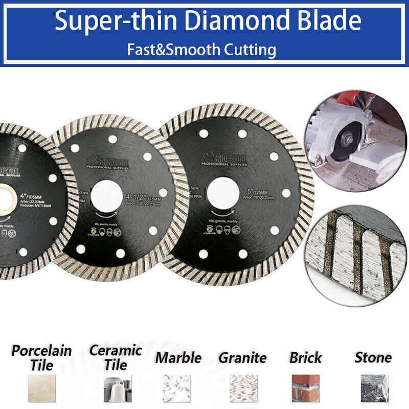 5pcs Diamond Cutting Disc Cut Ceramic Tile Saw Blade Wheel Cutter 105/115/125mm
