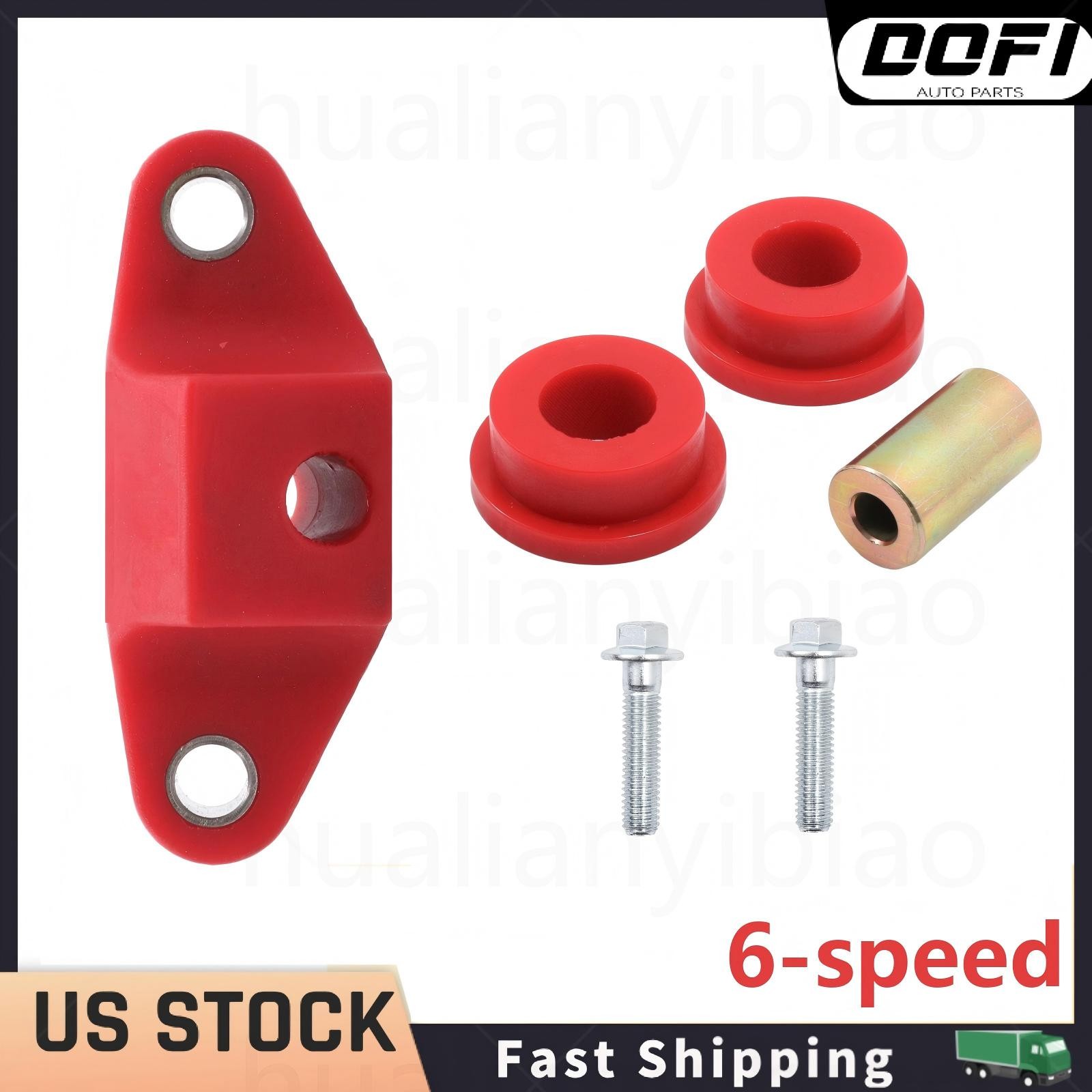 Red 6-Speed Polyurethane Manual Shifter Bushing Kit For Subaru Impreza WRX STI