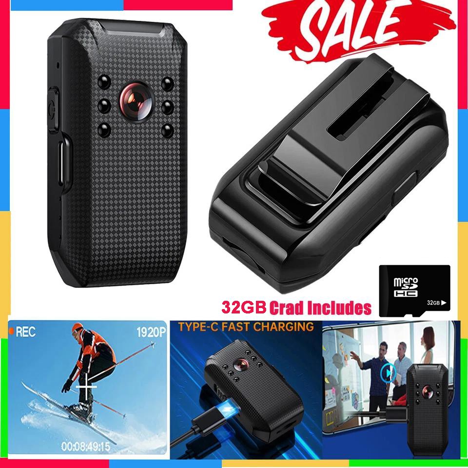 Body Camera HD 1080P Audio Video DVR Night Vision Camcorder w/ Free 32GB SD Card