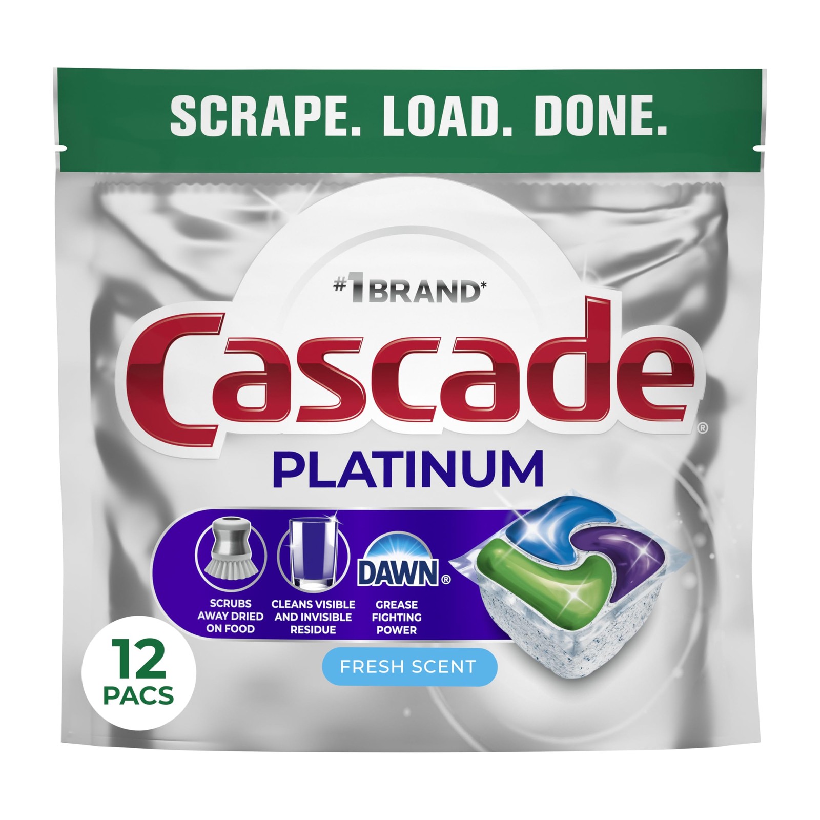 Cascade Platinum Dishwasher Pods, Dishwasher Detergent, Dish Detergent Soap,