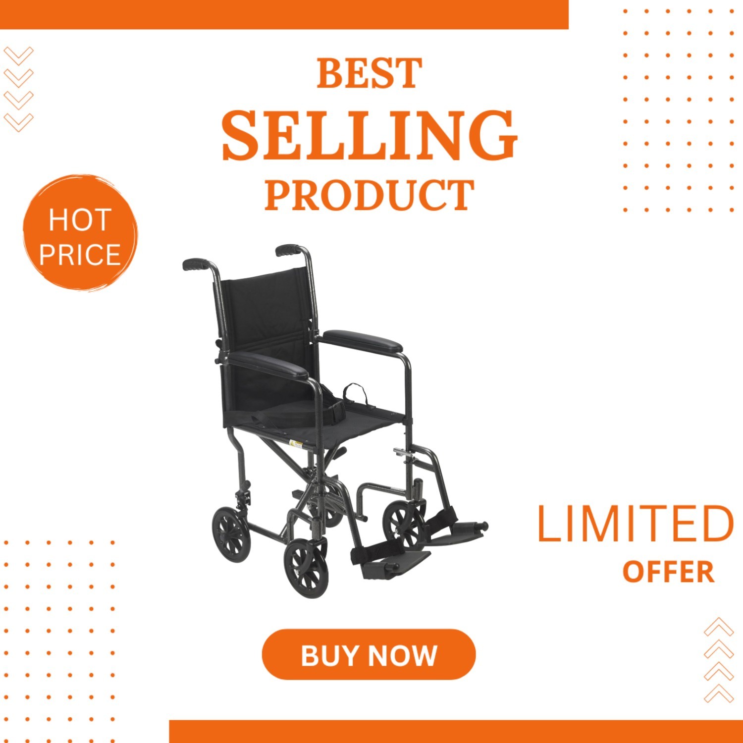 Folding Mobility Aid: Lightweight Wheelchair with Customizable Support in Silver