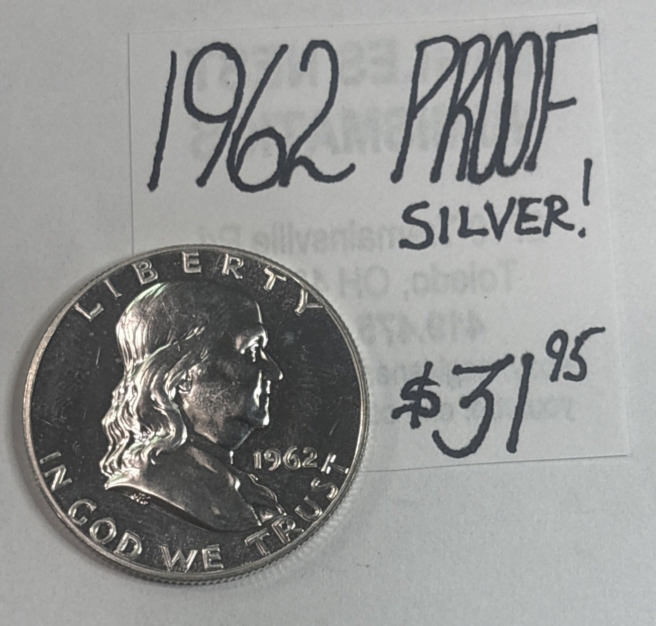1962 50C (Proof) Franklin Silver Half Dollar Coin! ENN Coins