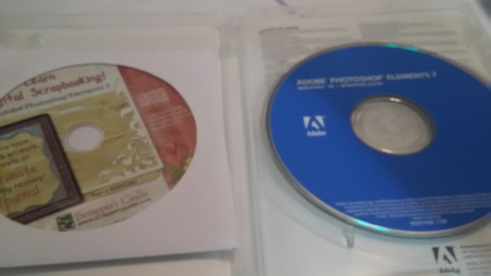 Adobe Photoshop Elements 7 software CD 2007 plus bonus scapper's guide CD