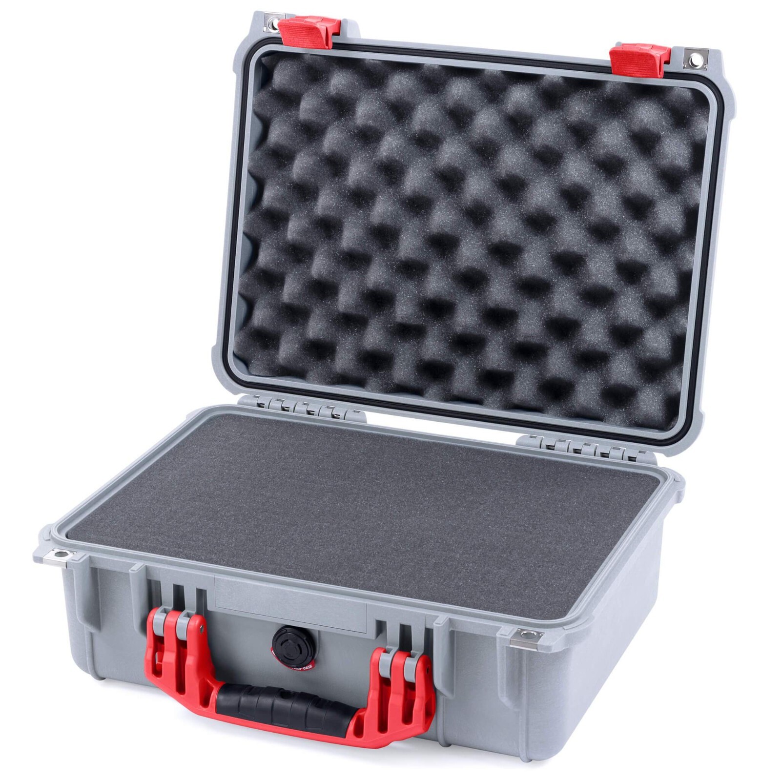 Silver & Red Pelican 1450 case. With Foam.