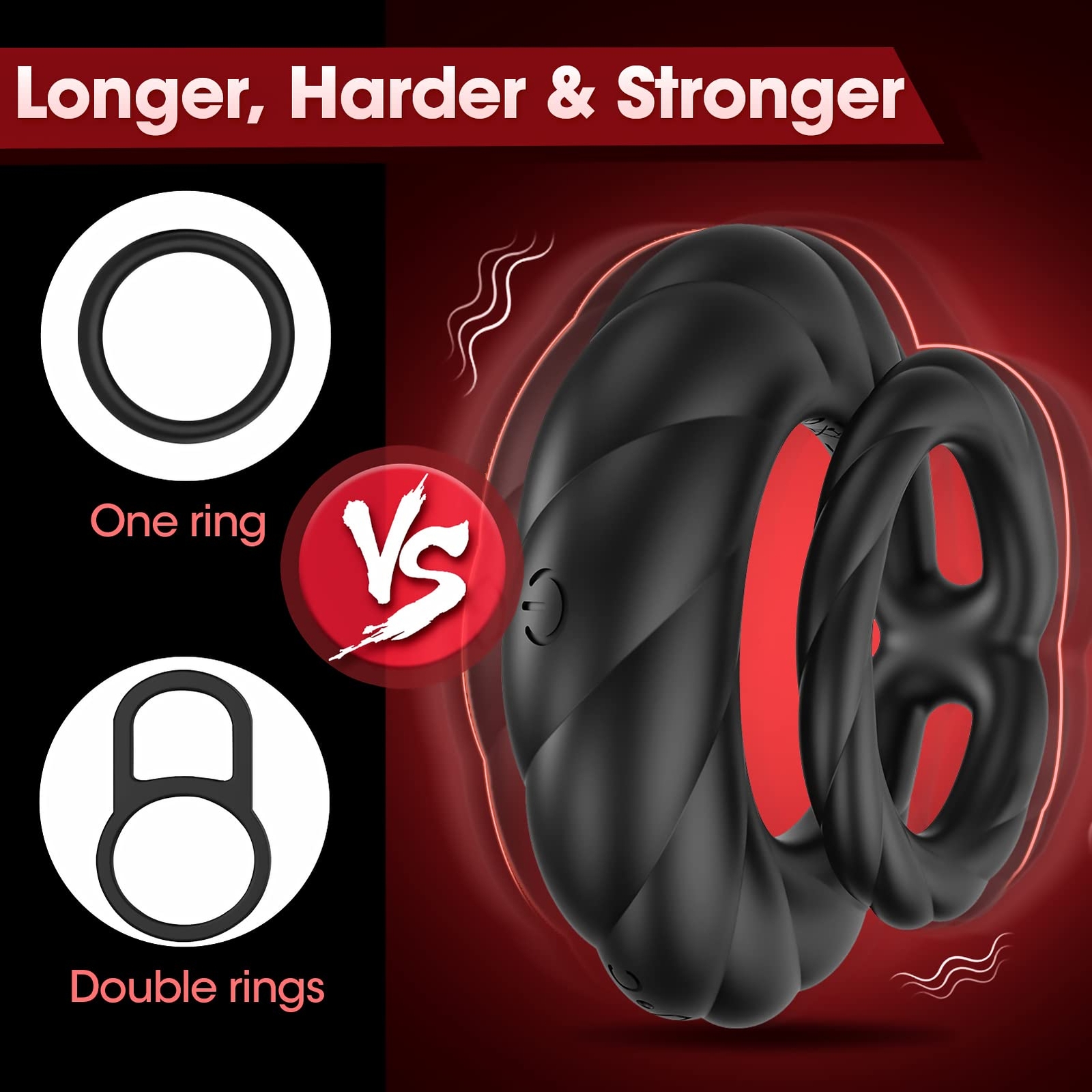 Vibrating Cock Ring Penis Erection Male Prostate Massager Vibrator Men Sex Toys