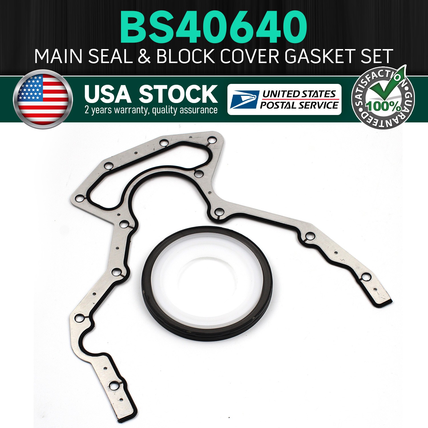 Rear Main Seal Block Cover Gasket Kit for 2009-2009 Buick LaCrosse 5.3L