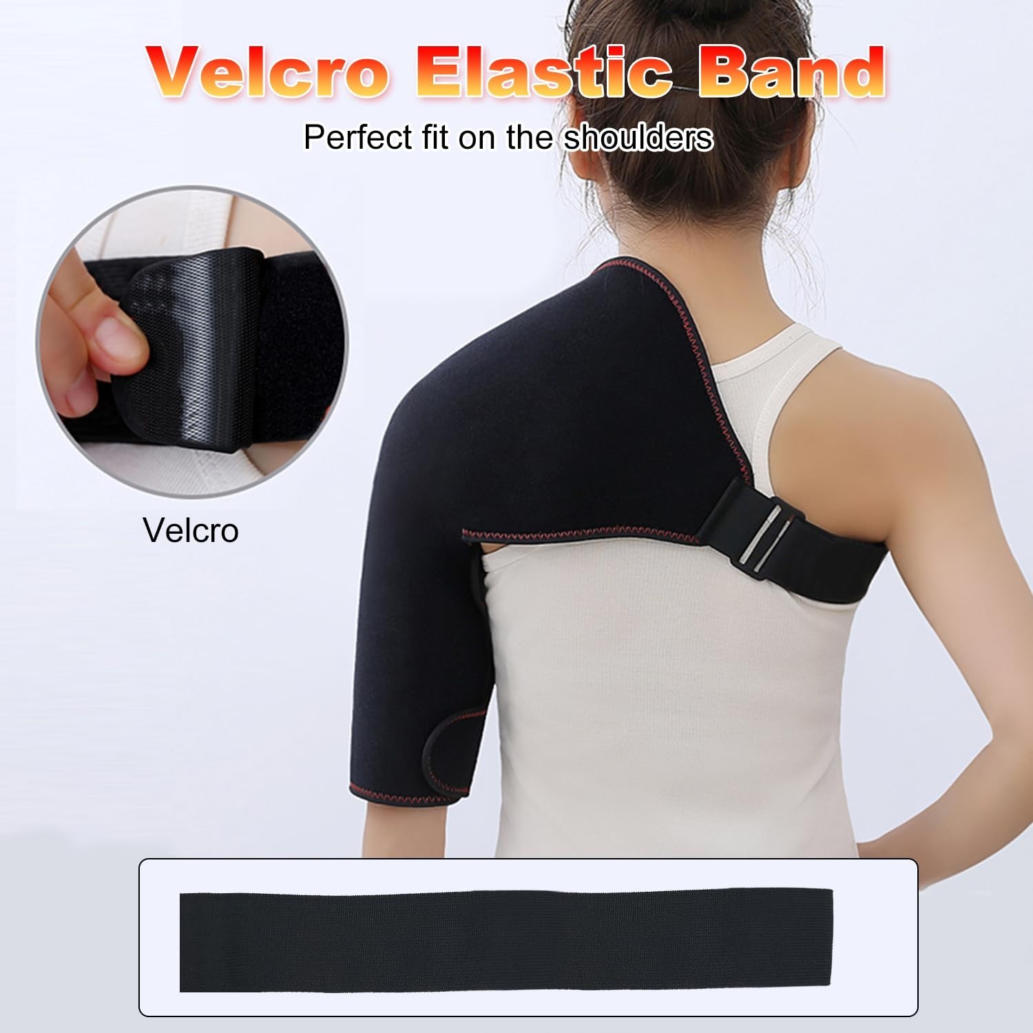 Heated Shoulder Brace with Massager Portable Electric Heating Pad for Shoulde...