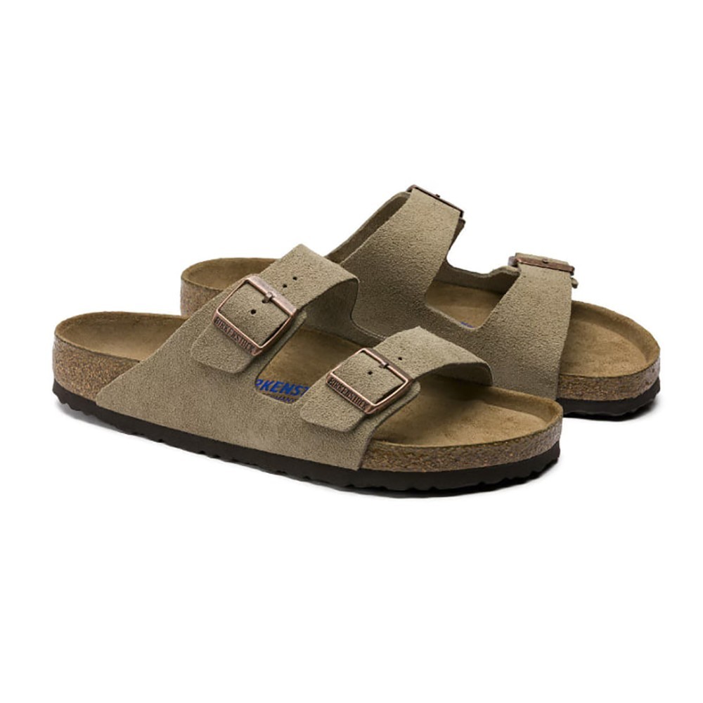 Birkenstock Arizona Suede Leather Soft Footbed Unisex Sandals - Taupe