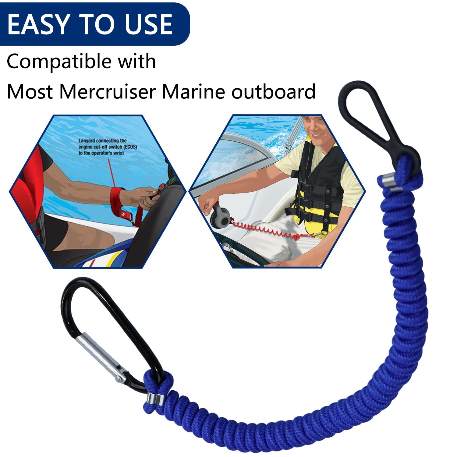 8M0092850 Boat Kill Switch Lanyard, Boat Tether Replacement for Mercruiser Ma...