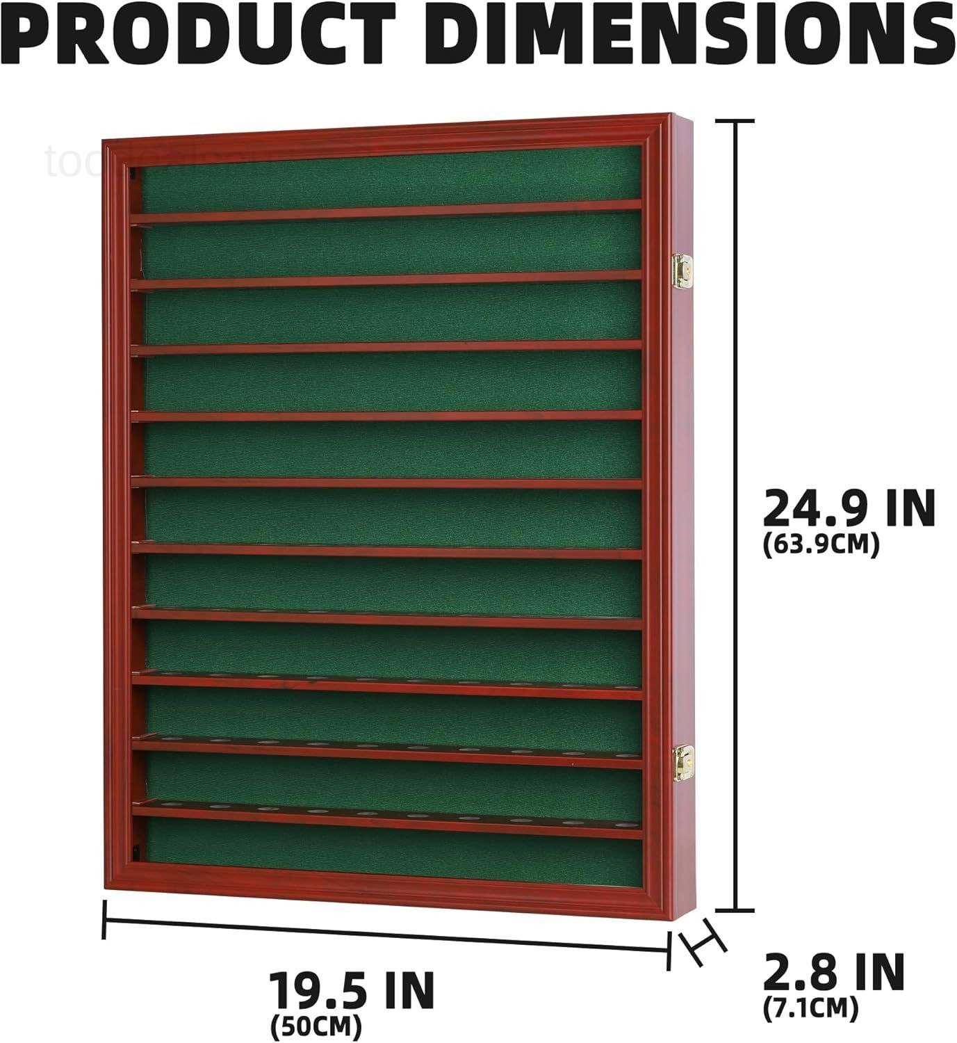 110 Golf Ball Display Case Wall Cabinet Holder Cherry Finish