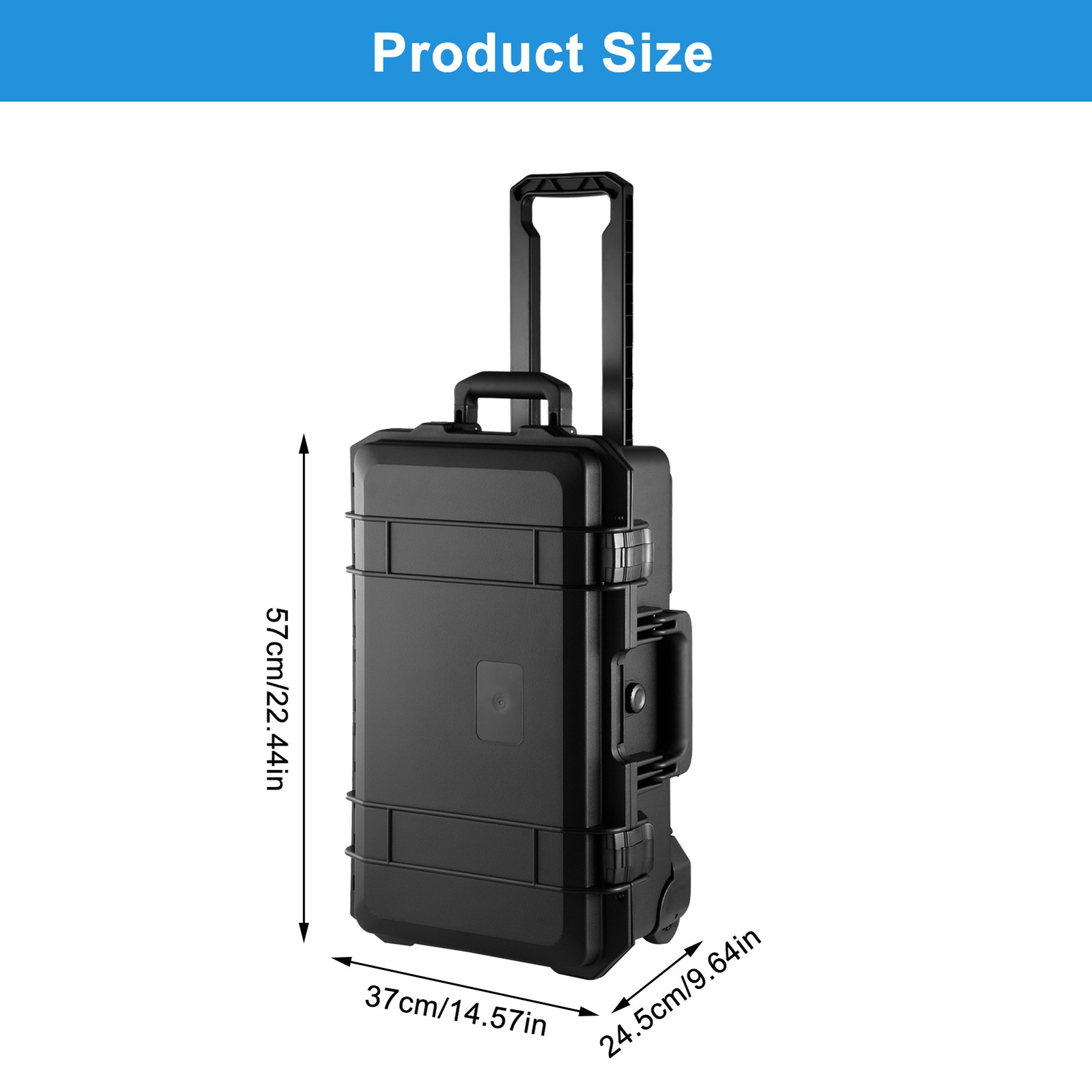 Waterproof Rolling Protective Case,Hard Compact Camera Case W/Handle Wheel