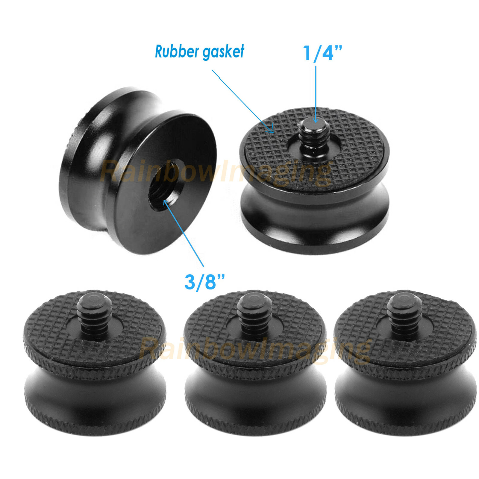(5 Pcs ) 3/8" Female to 1/4" Male Thread Screw Mount Adapter Tripod Plate Screw