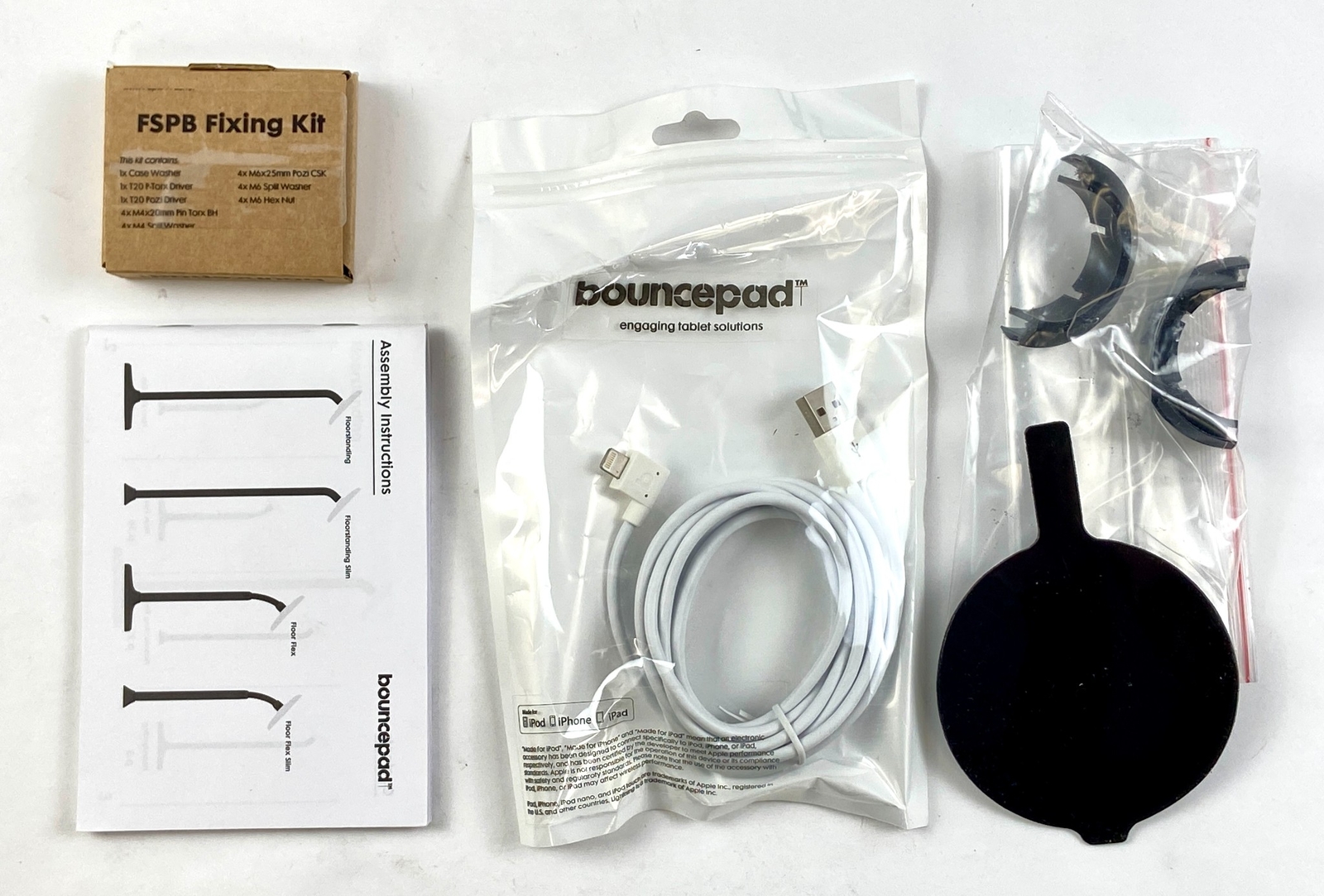 Bouncepad Black Adjustable Floor Stand for iPad & Tablet Display