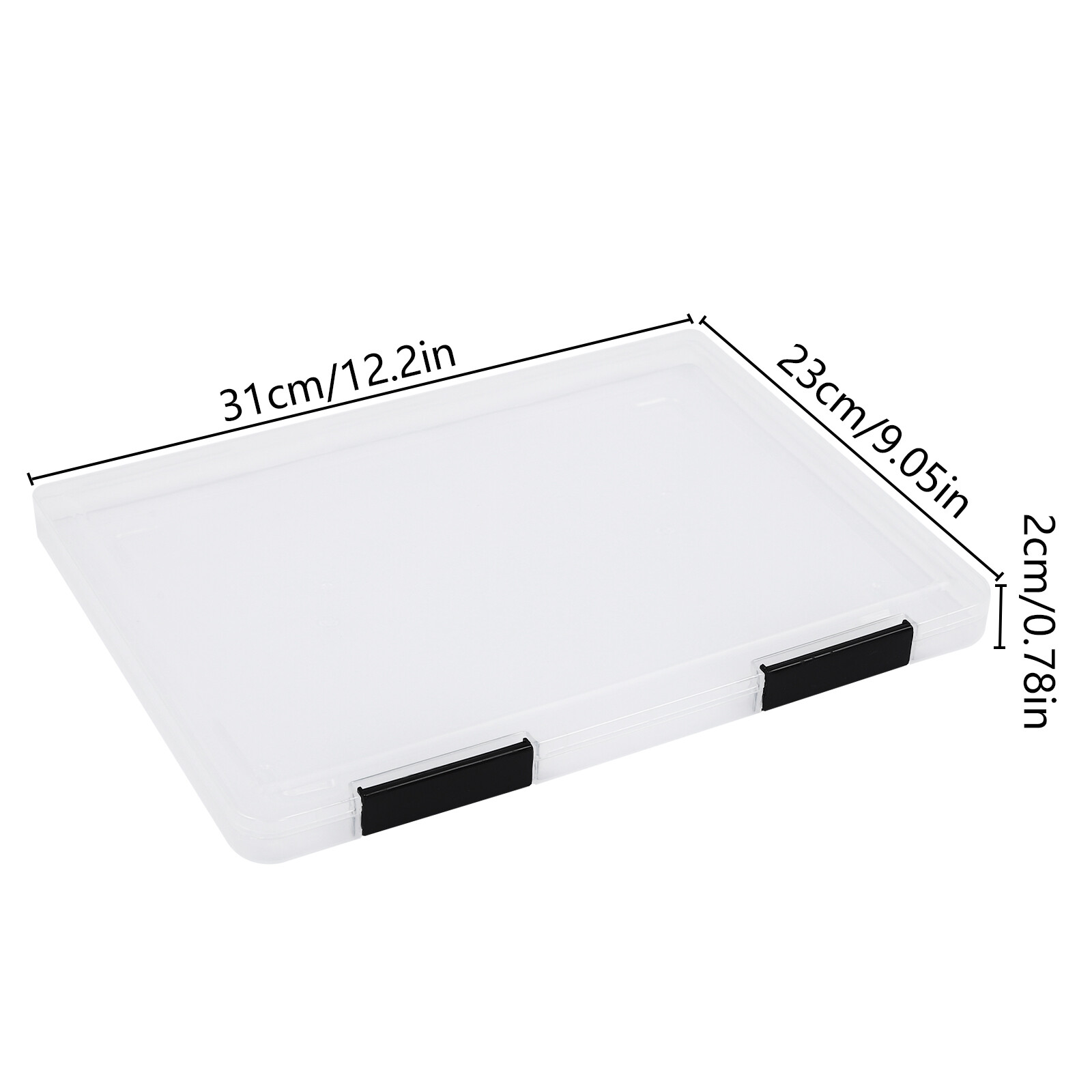 12 Pcs A4 Clear File Boxes Paper Storage Box Document File Holder with Buckle