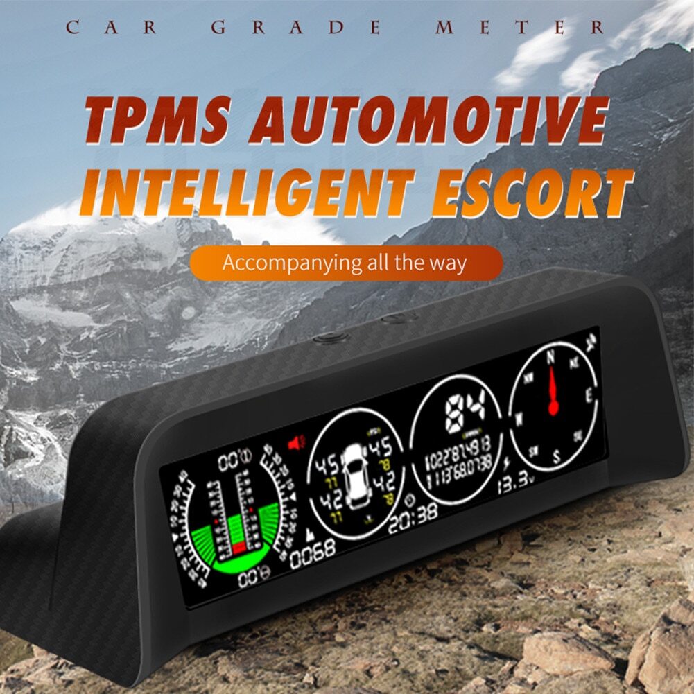 X91 Car GPS HUD TPMS Speed Slope Meter Auto Compass With Tire Pressure Sensor