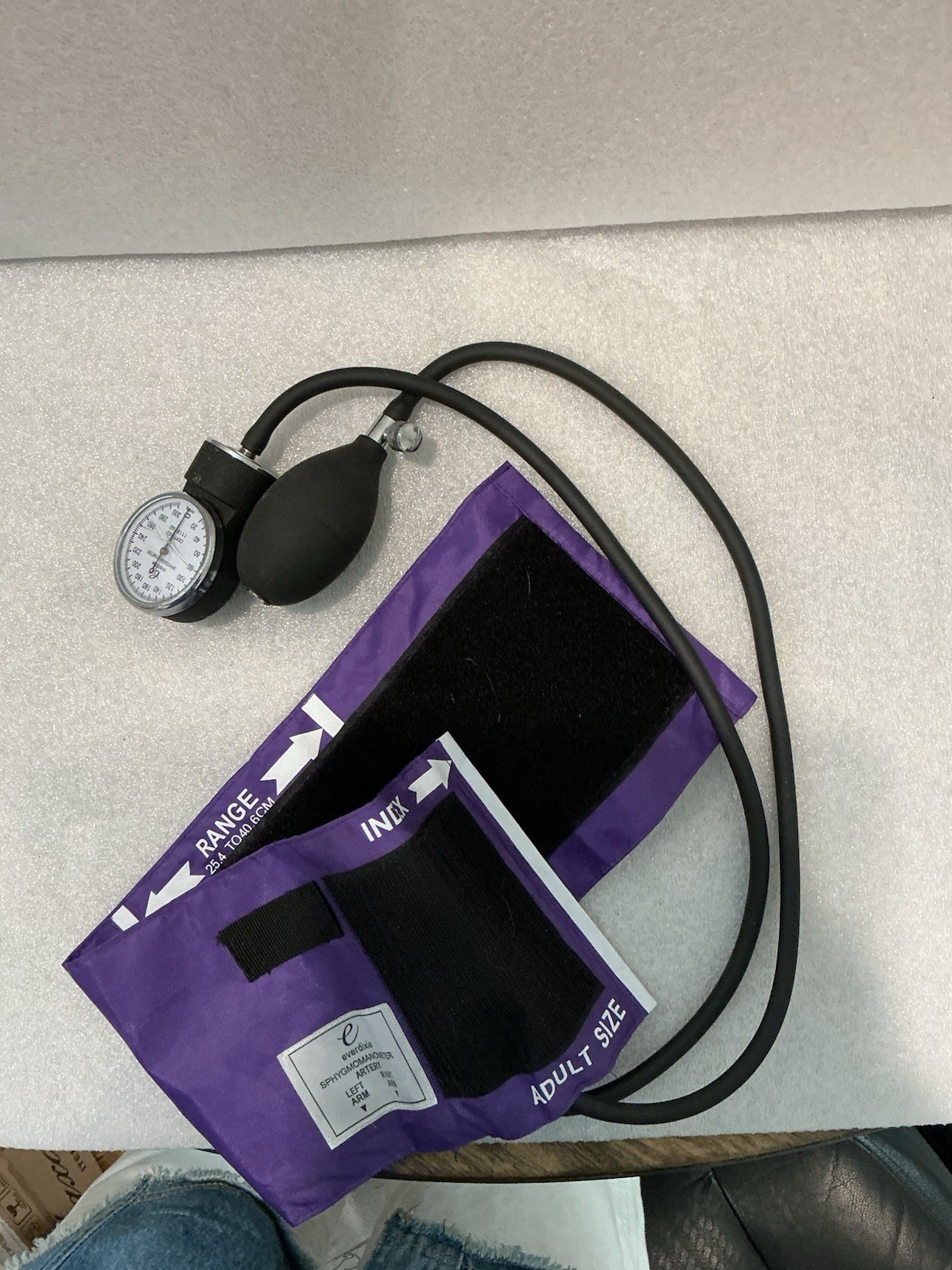 evexia Elite Manual Blood Pressure Monitor Adult Arm Cuff Portable Purple