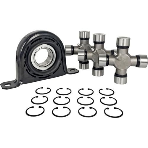 Rear Driveshaft Carrier Bearing & U Joint Kit Compatible with Ford F250 F350