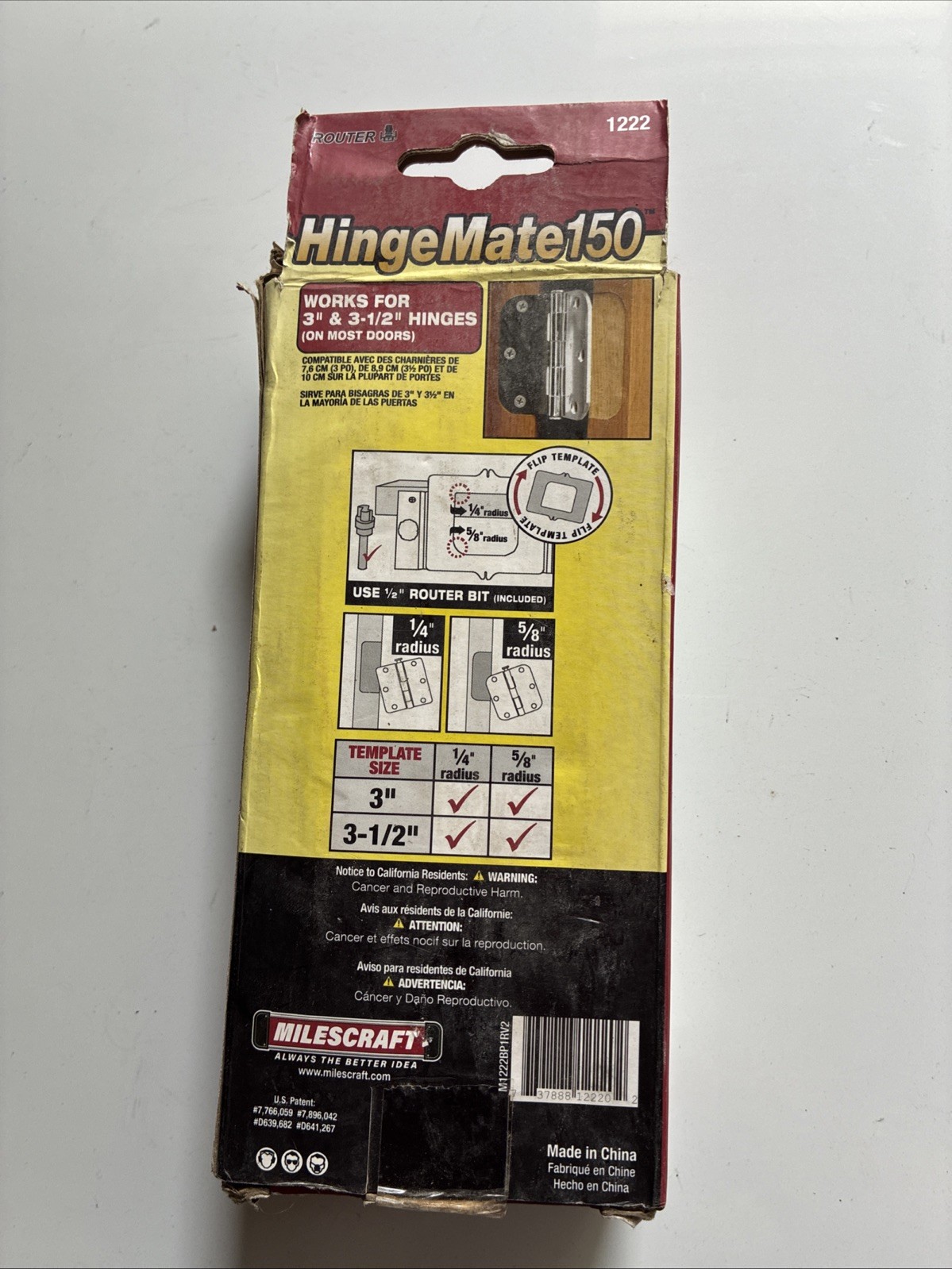Hinge Mate 150 – Door Hinge Installation Kit/Mortiser Template (for 3" & 3-1/2"