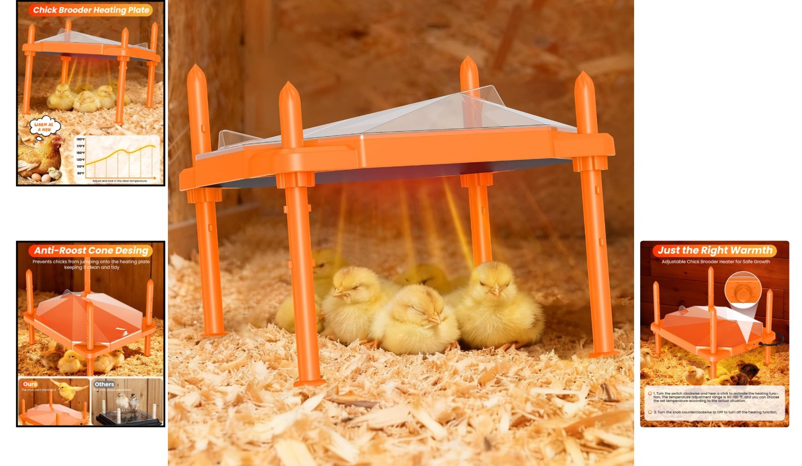 Chick Brooder Heating Plate 14"x11" - Adjustable Warmth for 18-22 Chicks