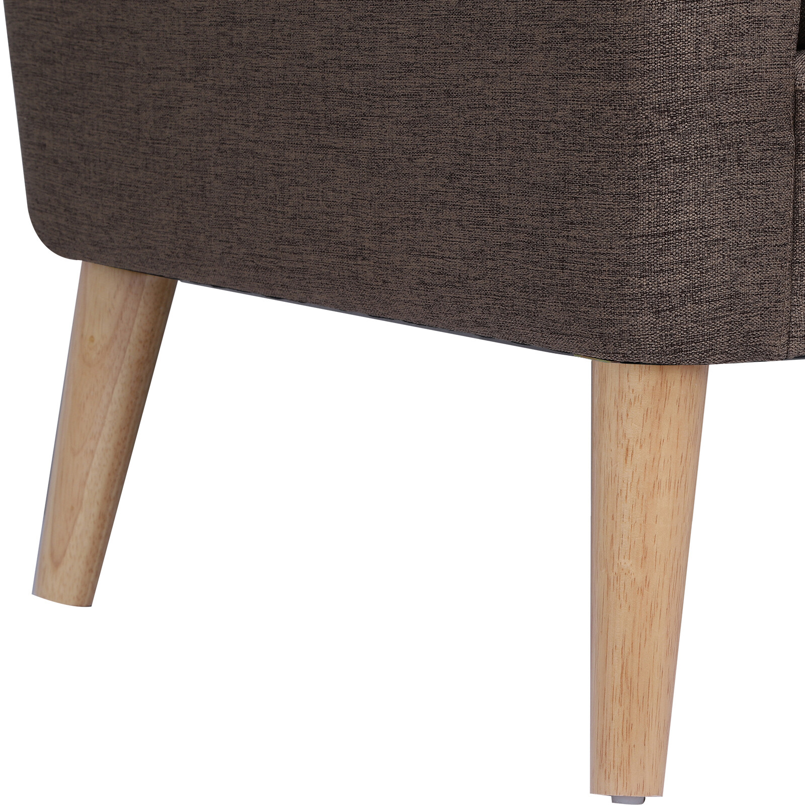 Arm Chair Accent Single Sofa Linen Upholstered Wood Leg Living Room Armrest Sofa