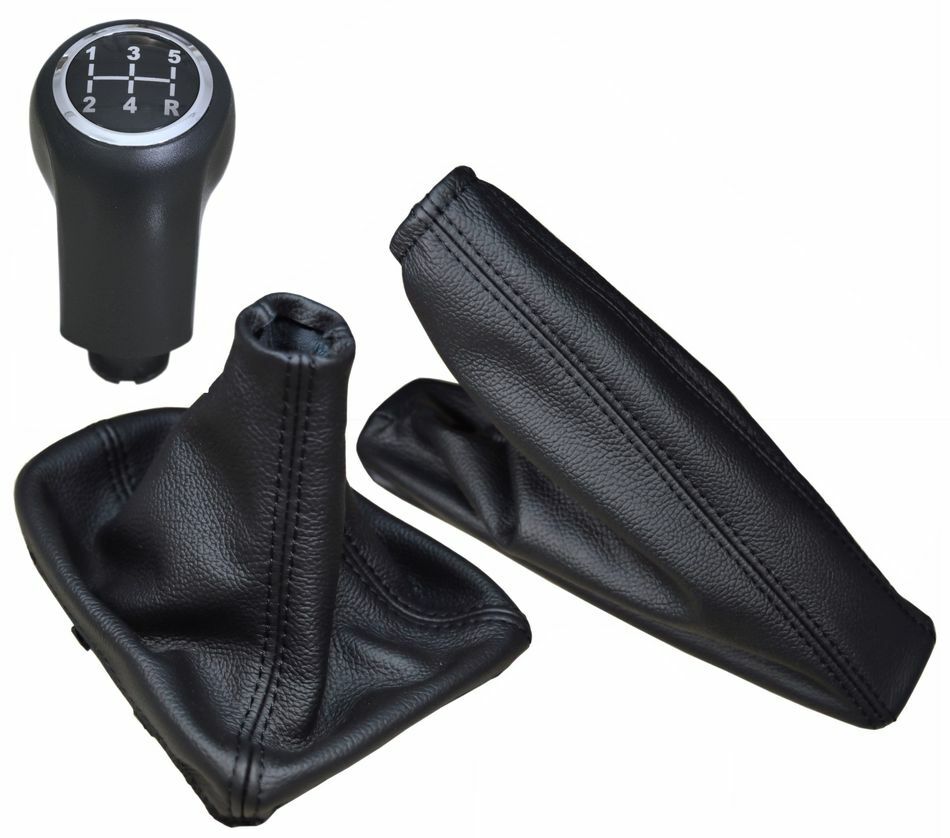 Opel Astra H III 3 knob + headset shift lever and handbrake genuine leather 5M