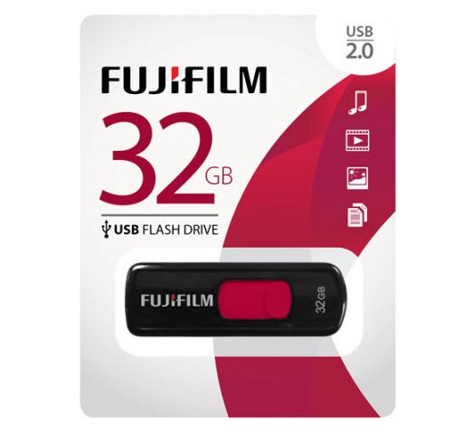 NEW Fujifilm 32GB USB 2.0 Flash Drives Capless Slider ~ 600012299
