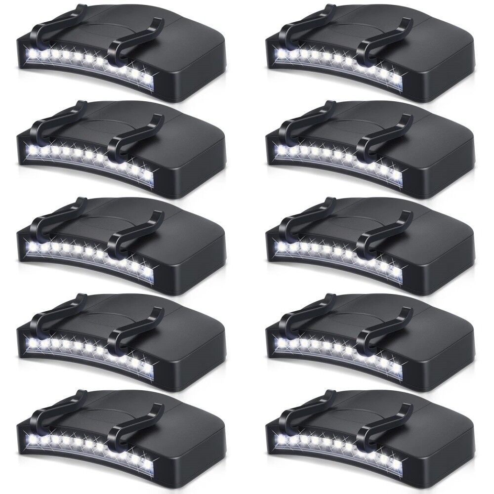 11 LED Beads Mini Cap Clip-on Head Lamp Headlight Hat Mounted Torch Light