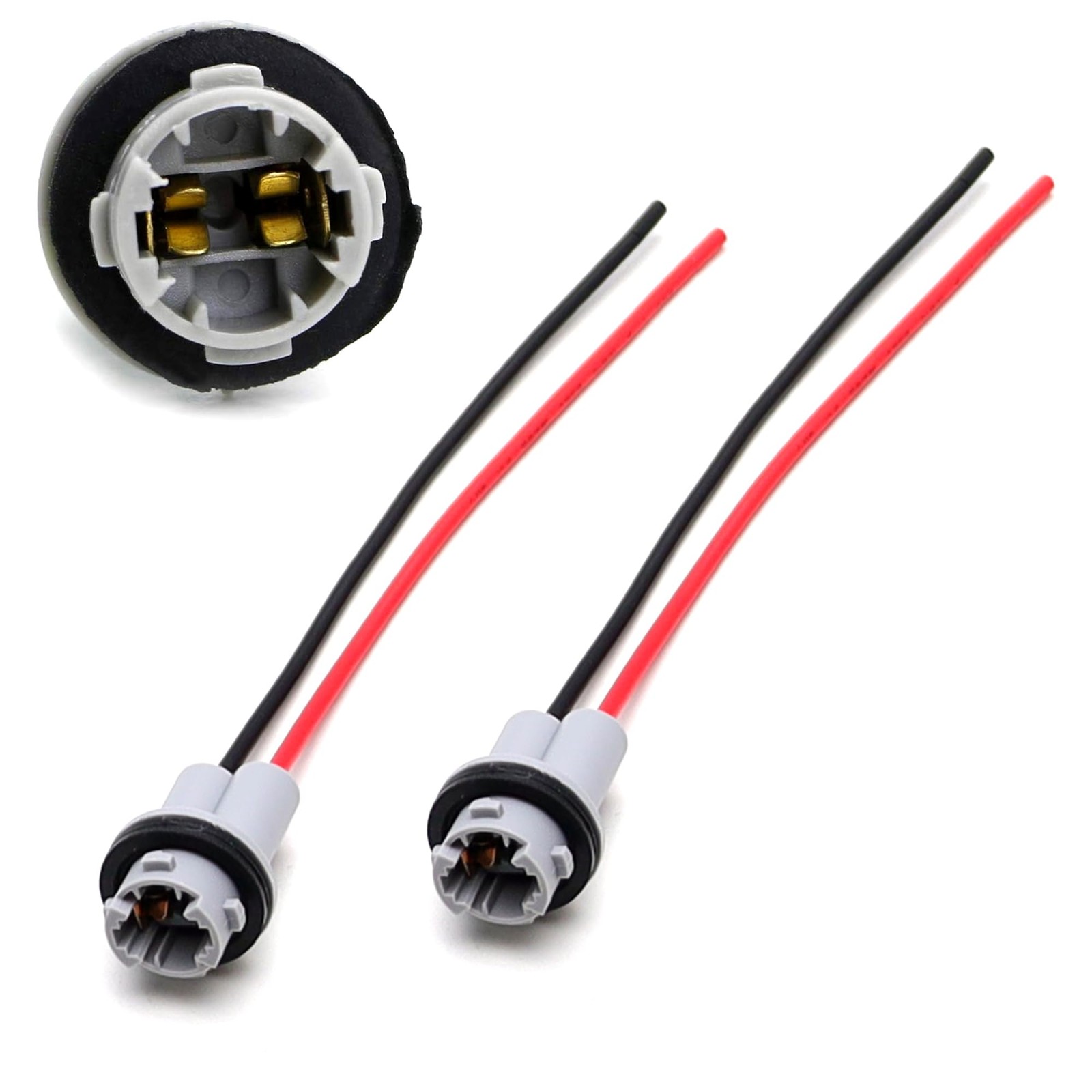 (2) 912 920 921 T15 Nylon Base Socket/Base w/Pigtail Wiring Harness For Repair