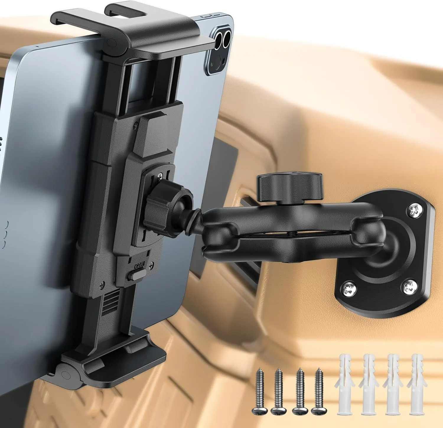 Heavy Duty Tablet Holder For Car Truck Dashboard 5 to 13 Inch Mount Drill Base