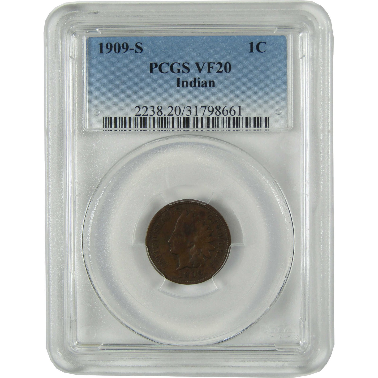 1909 S Indian Head Cent VF 20 PCGS Penny 1c Coin SKU:CP1547