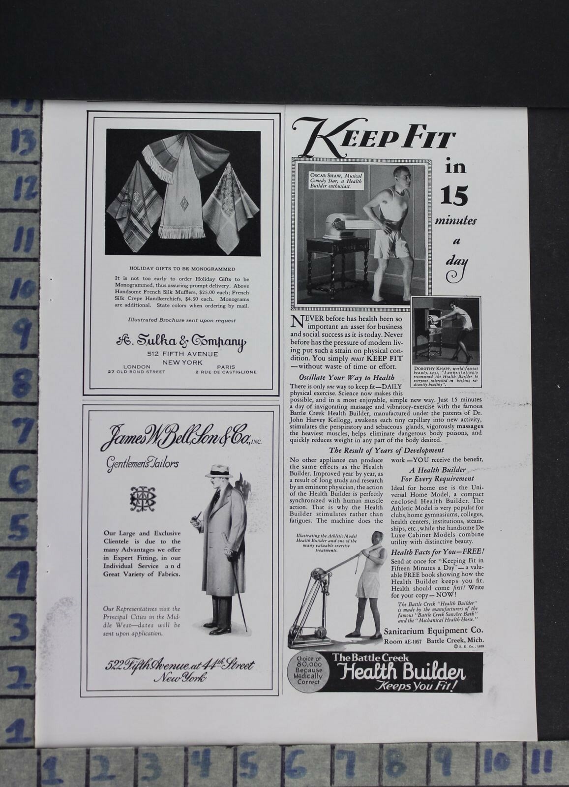 1928 SPORT MEDICAL FITNESS BATTLE CREEK HEALTH BUILDER EXERCISE MODEL AD DR14