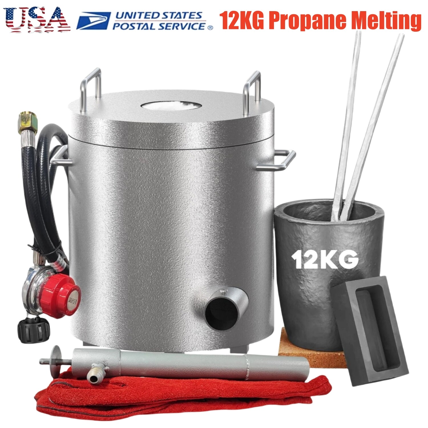 12KG Propane Melting Furnace Foundry for Scrap Metal Recycle Gold Copper Smelter