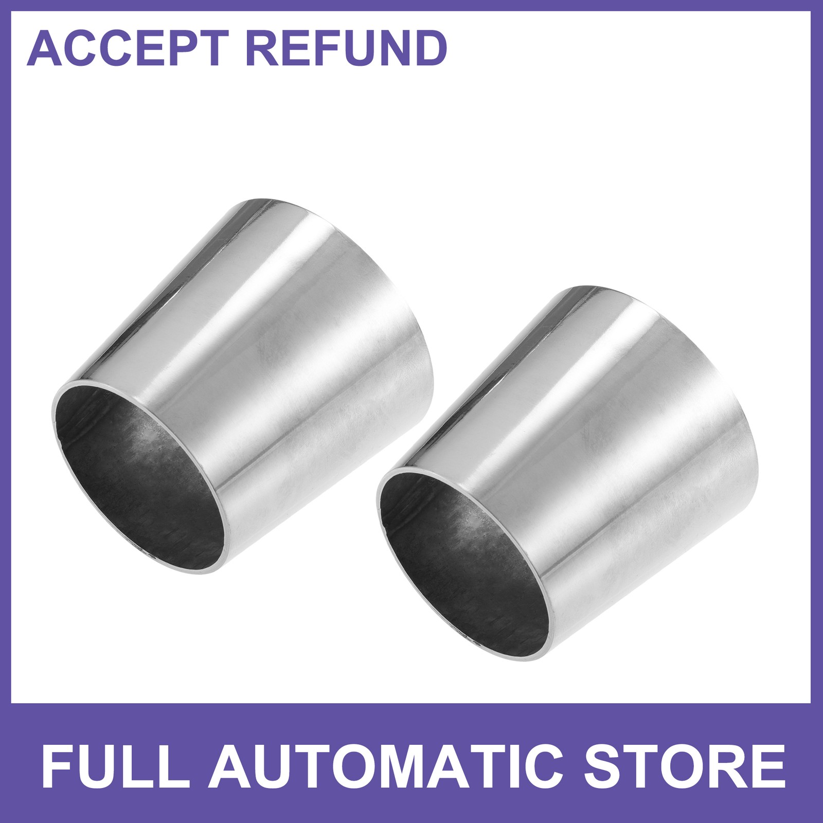 Car Mandrel Exhaust Bend Elbow Pipe Concentric Reducer 2"OD to 2.5"OD 2pcs