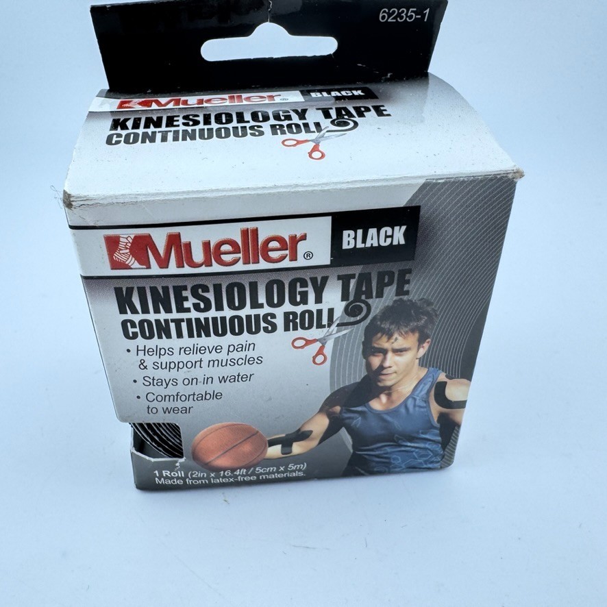 Mueller Sports Medicine Black Kinesiology Tape 2”x16.4 (1 Pack) New