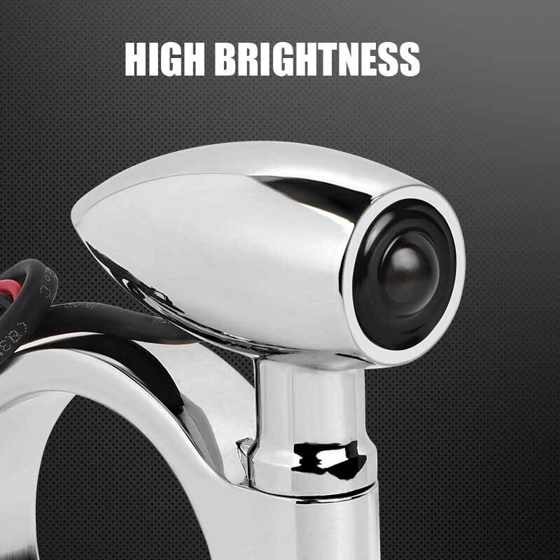 2X Motorcycle LED Turn Signal Light 41mm Front Mount Fork Indicator Bullet Amber