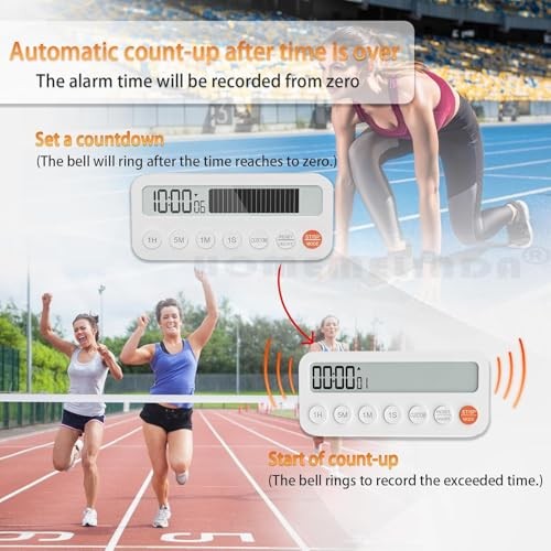 Visual Kitchen Timer Stopwatch with Progress Bar, Fast-Set Hour Minute Seconds