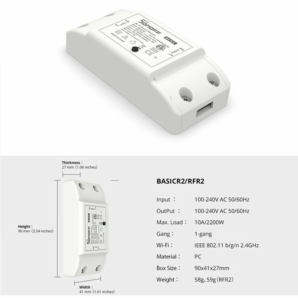 Basic R2 10A Wifi DIY Smart Wireless Remote Control Switch eWeLink Light Module