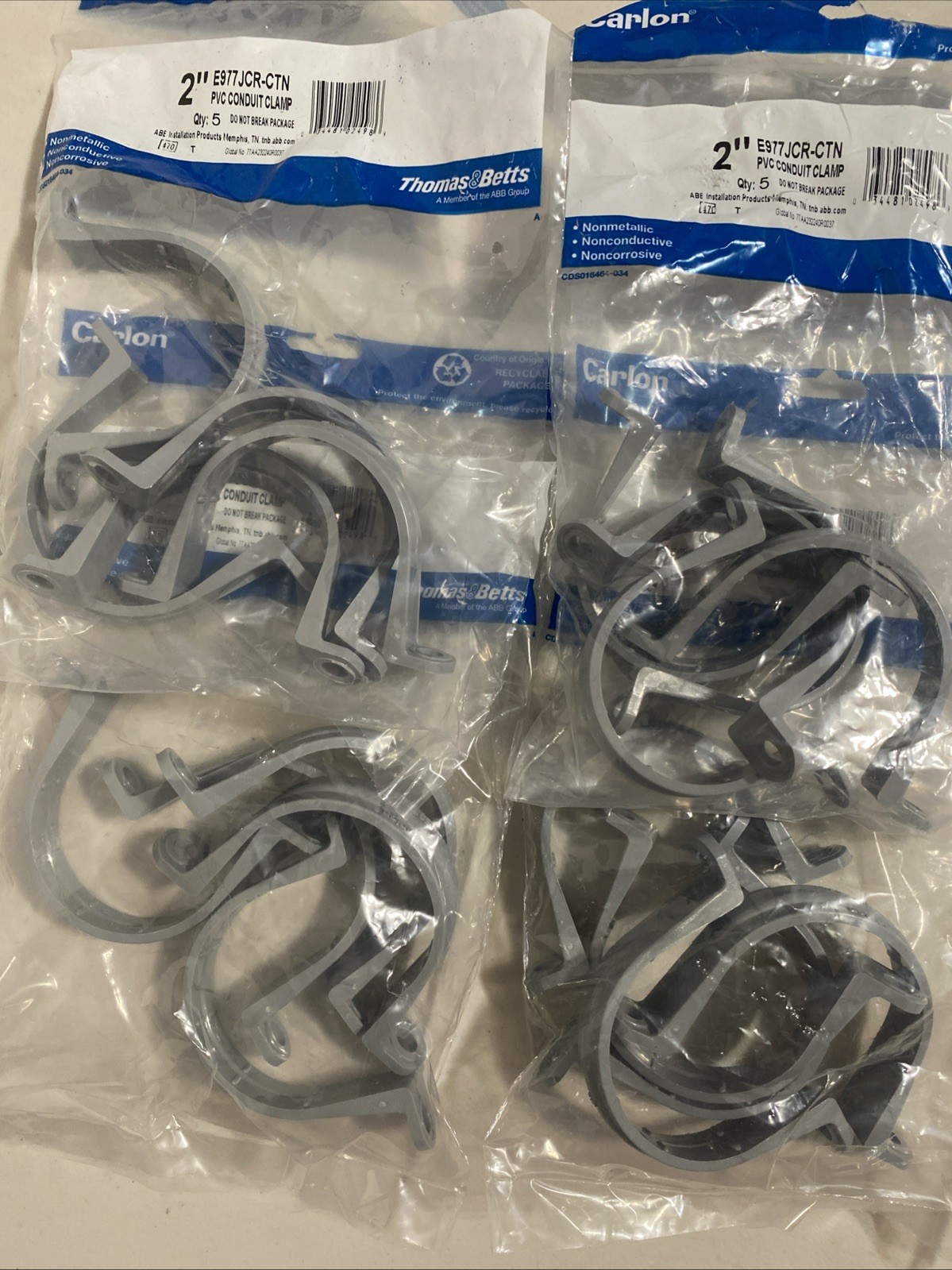 (4 Pack) Thomas & Betts Conduit Clamp Non Metallic 2 E977JCR-CTN