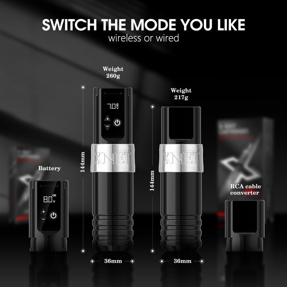 Xnet Vipera Tattoo Machine - Wireless Tattoo Gun - Black