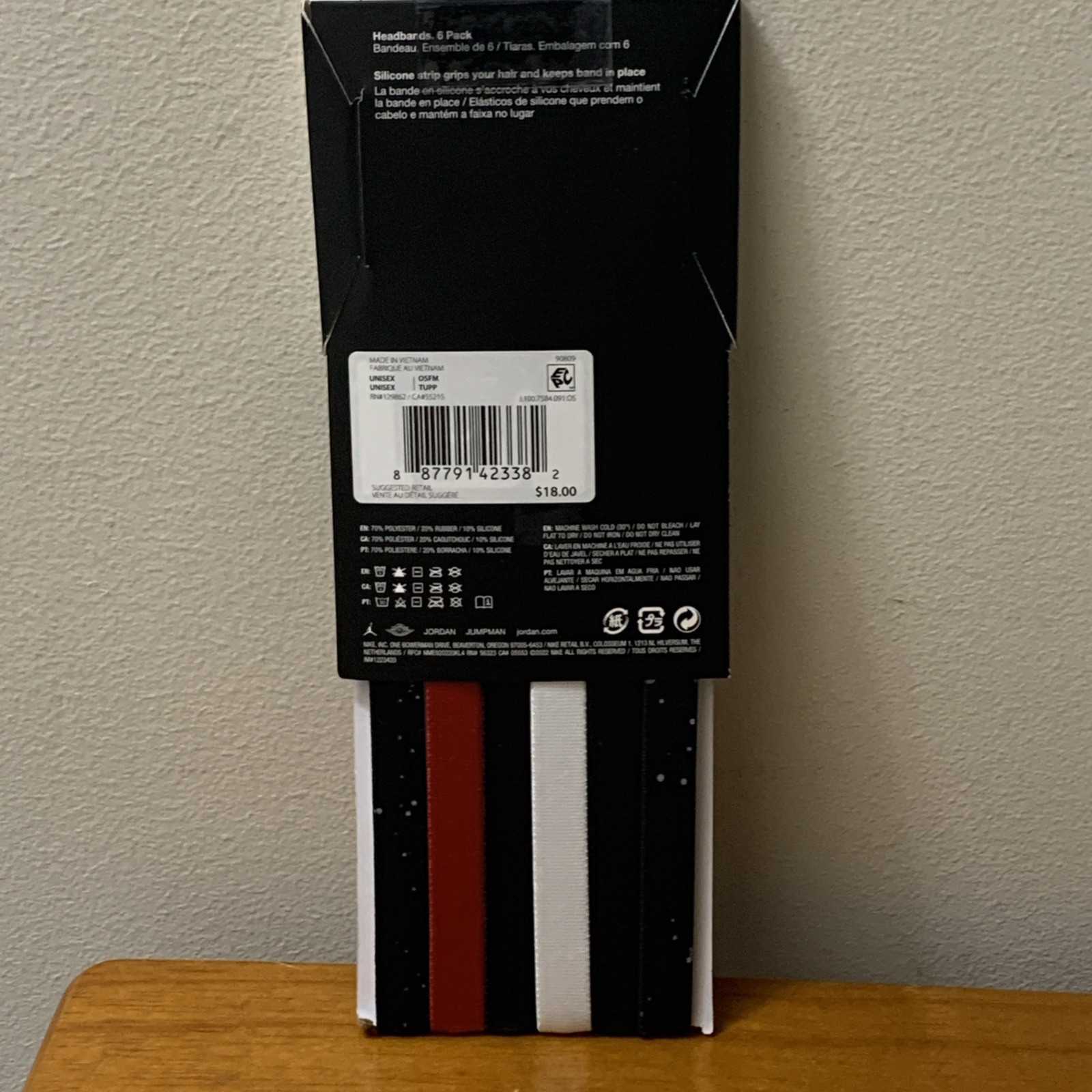 Jordan 6pk Elastic Headbands NEW $18