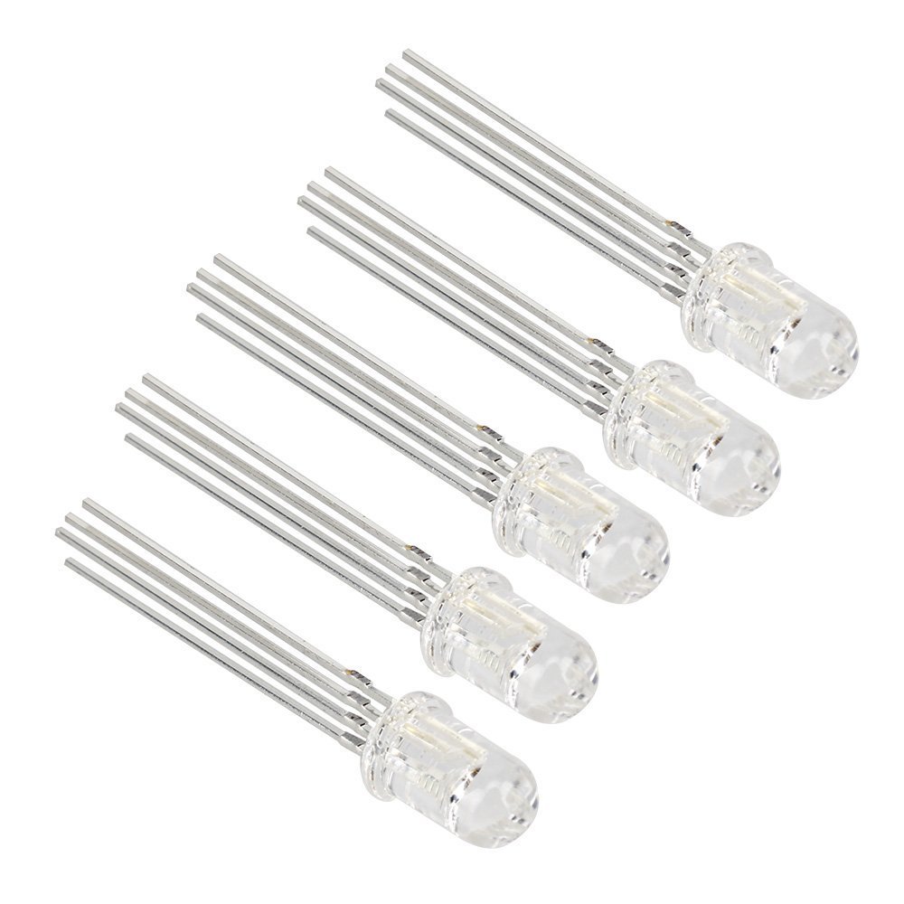 20Pcs LED RGB common cathode 4-PINS F5 5MM Super Bright Bulb Lamp new
