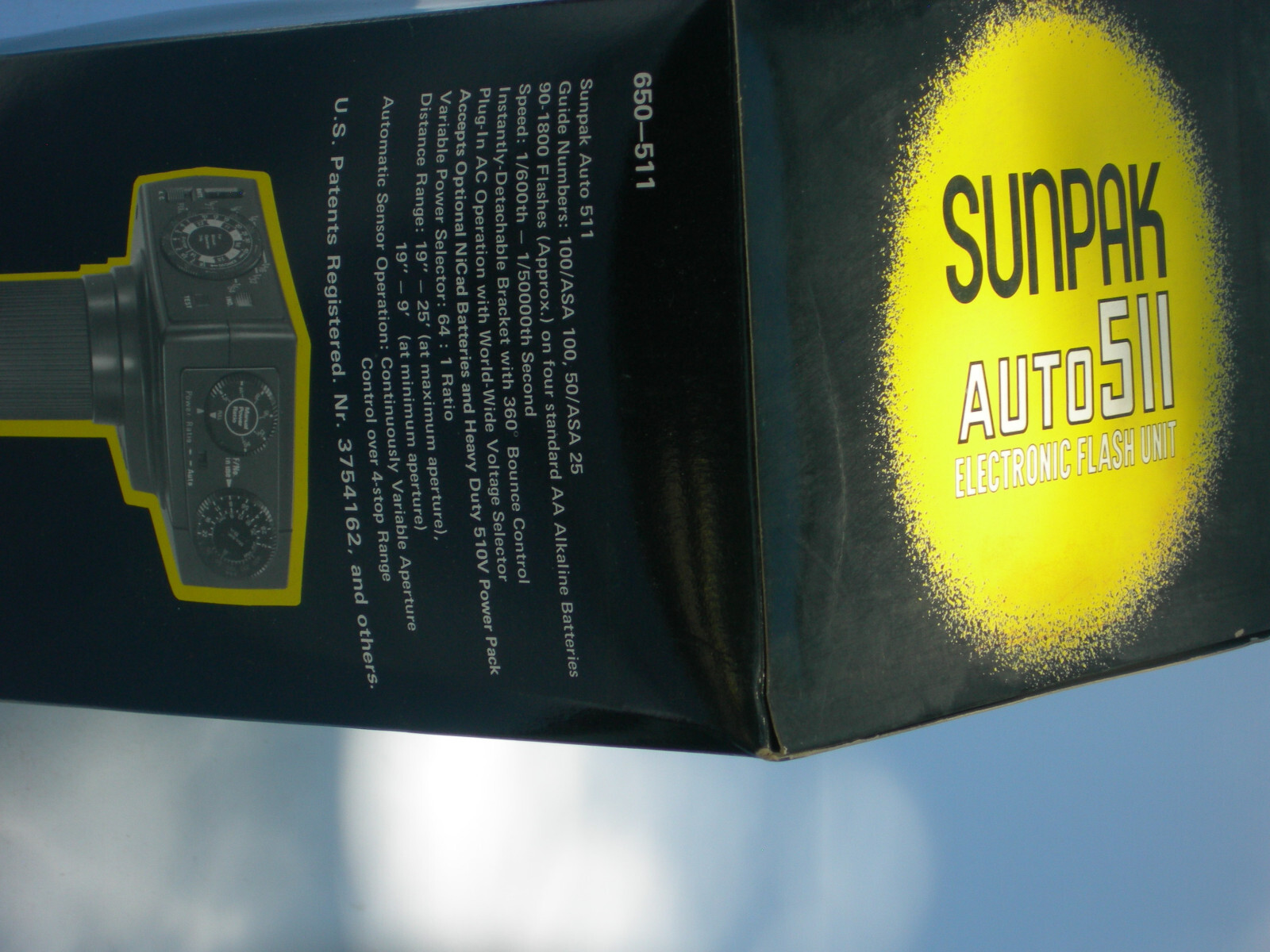SUNPAK auto 511 Electronic Flash Unit Handle Mount. Box Only