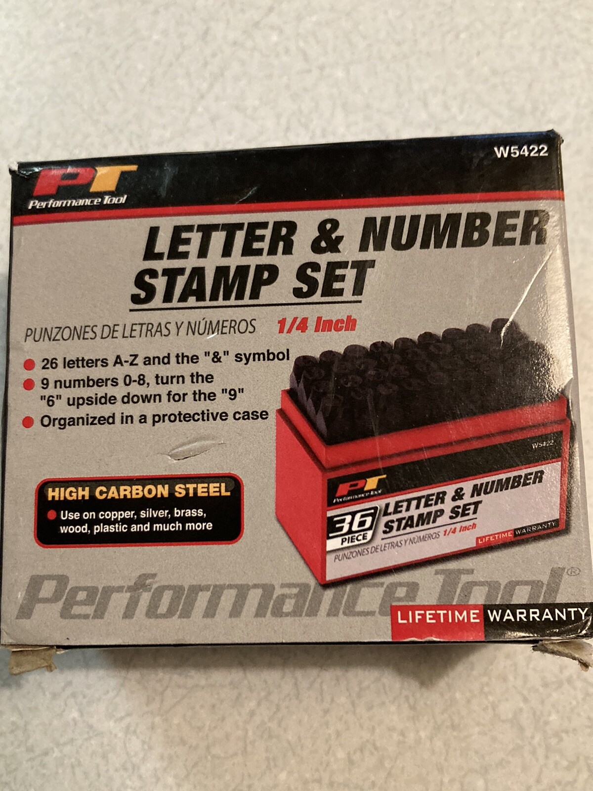 Performance Tool W5422 Steel Number and Letter Stamps Set 1/4 in.