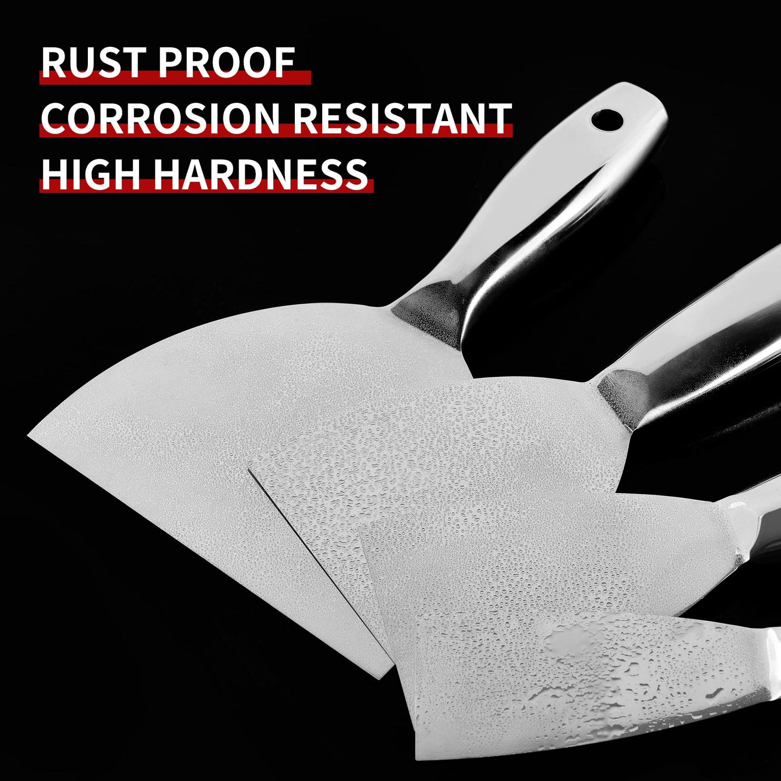 Putty Knife, 5 Pcs Putty Knife Set, 2" 3" 4" 6" 8" Stainless Steel Scraper, S...