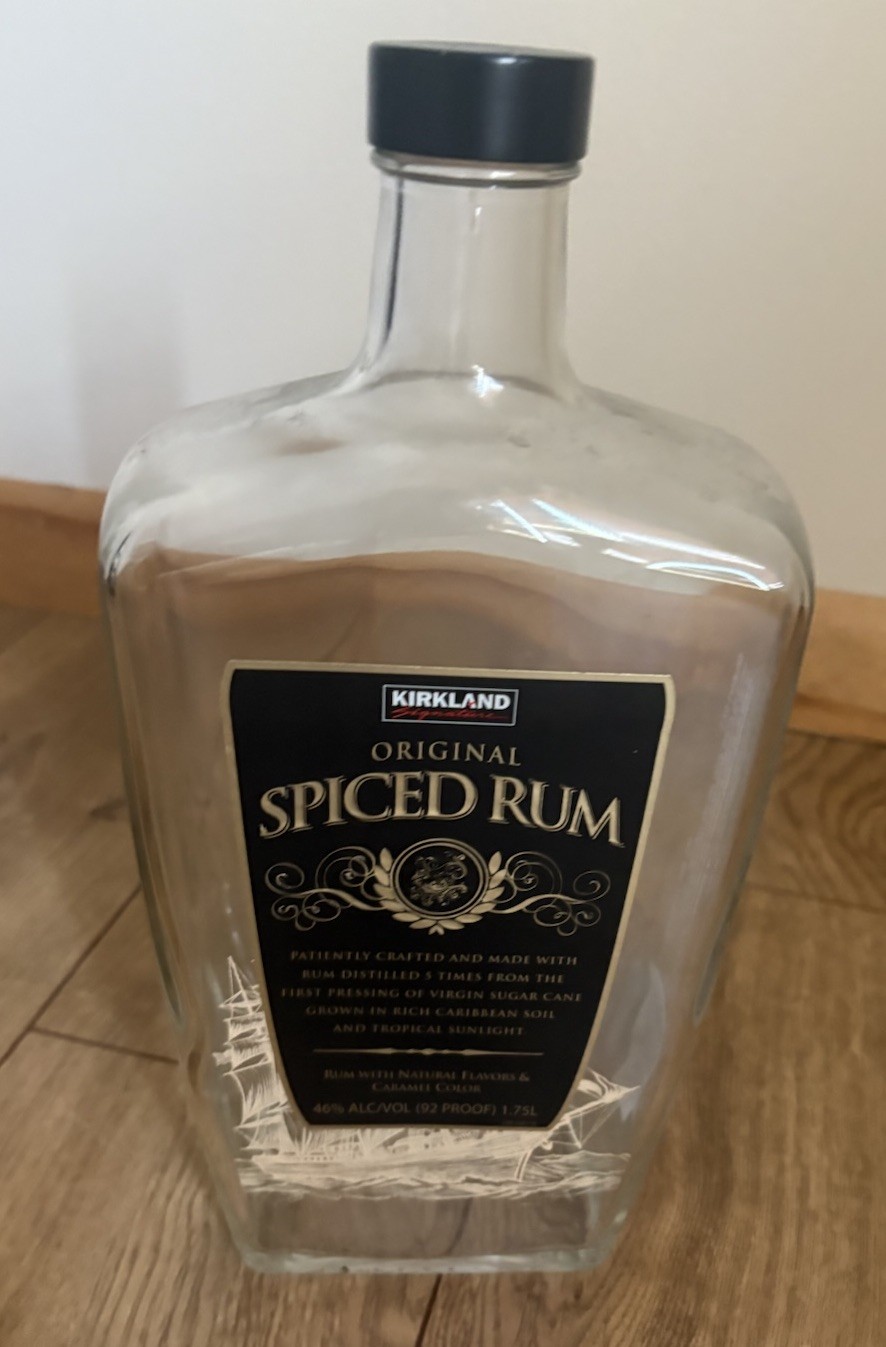 Kirkland Original Spiced Rum 1.75L Empty Bottle