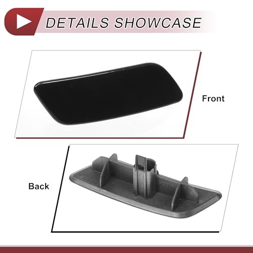 Front Right Bumper Headlight Washer Nozzle Cover Cap Right Side Black