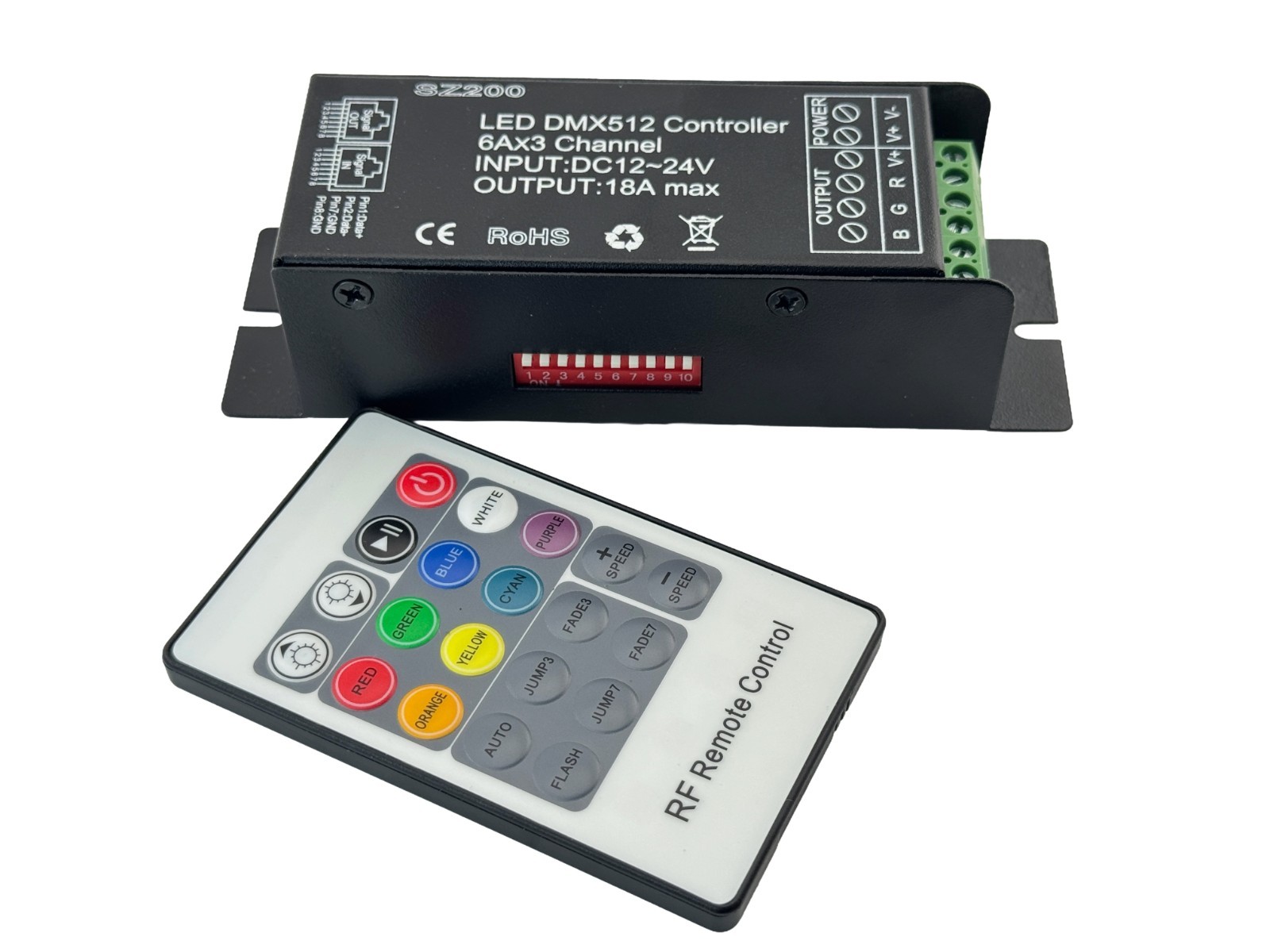 Rebaydo Controller DMX512 12 Volt 6 Amp 3 Channel Common Anode